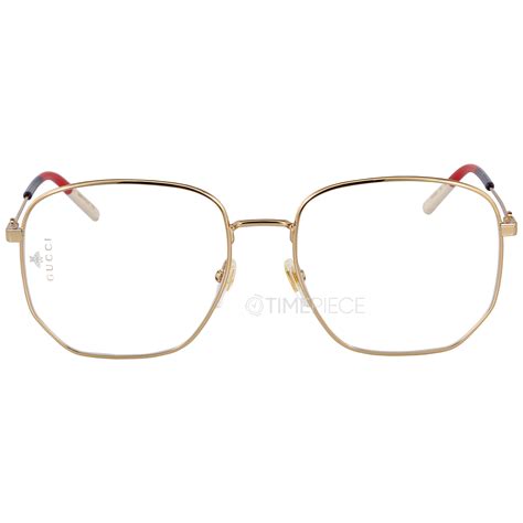 Gucci Octagonal Eyeglasses GG0396O 002 Gold/Sylvie 56mm 